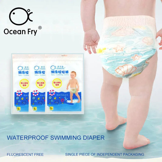 3pcs Baby Waterproof Diapers Newborn Baby Disposable Swimming Pants Infant Leakproof Swim Diapers Baby Nappies For 5-16kg
